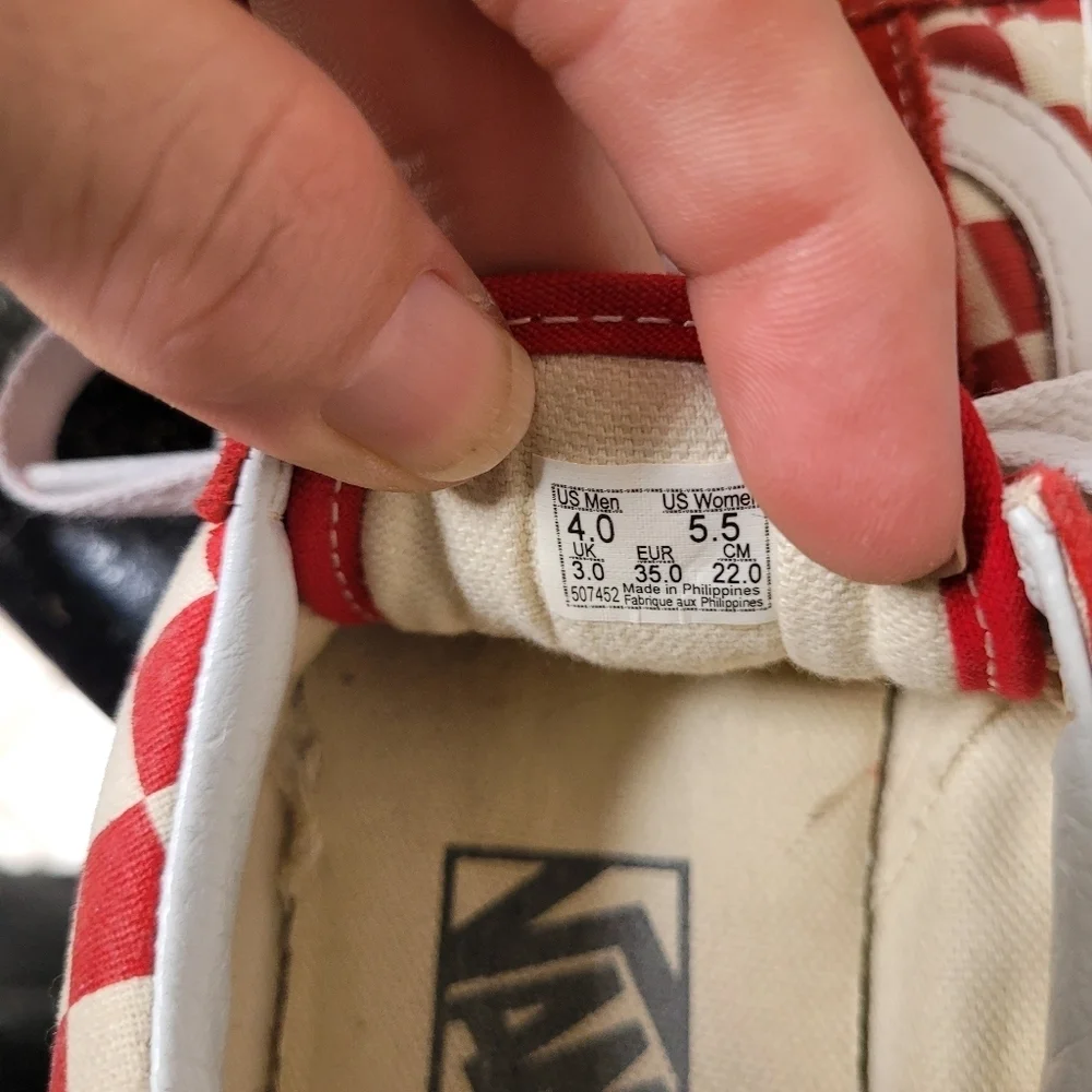 Vans Red Checked Sneakers Red Suede